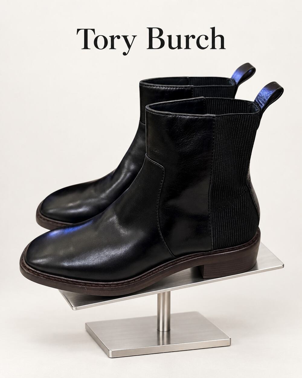 Tory Burch Black Leather Chelsea Ankle Boots Women’s 6M